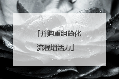 并购重组简化流程增活力