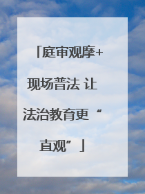 庭审观摩+现场普法 让法治教育更“直观”