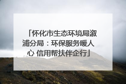 怀化市生态环境局溆浦分局：环保服务暖人心 信用帮扶伴企行