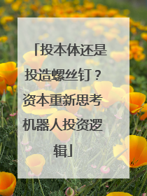 投本体还是投造螺丝钉？资本重新思考机器人投资逻辑