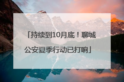 持续到10月底！聊城公安夏季行动已打响
