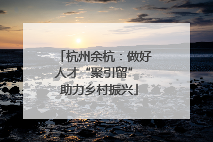 杭州余杭：做好人才“聚引留” 助力乡村振兴
