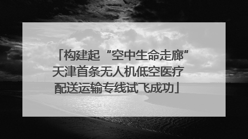 构建起“空中生命走廊” 天津首条无人机低空医疗配送运输专线试飞成功