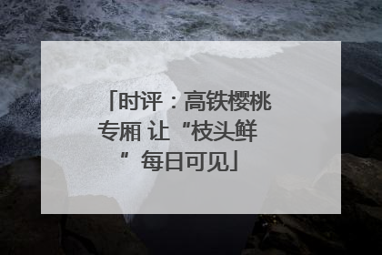 时评：高铁樱桃专厢 让“枝头鲜”每日可见