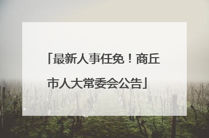 最新人事任免！商丘市人大常委会公告