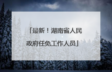 最新！湖南省人民政府任免工作人员