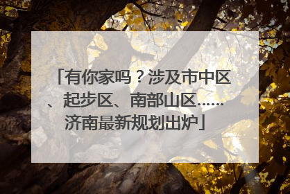 有你家吗？涉及市中区、起步区、南部山区……济南最新规划出炉
