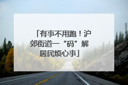 有事不用跑！沪郊街道一“码”解居民烦心事