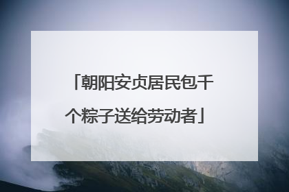 朝阳安贞居民包千个粽子送给劳动者