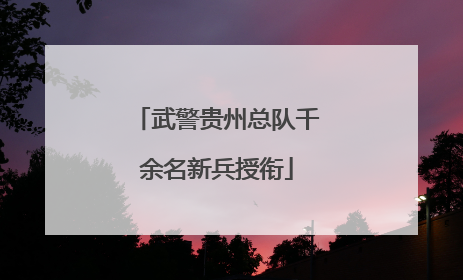 武警贵州总队千余名新兵授衔
