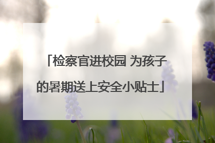 检察官进校园 为孩子的暑期送上安全小贴士