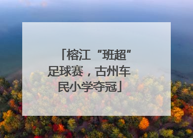 榕江“班超”足球赛，古州车民小学夺冠