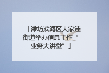 潍坊滨海区大家洼街道举办信息工作“业务大讲堂”