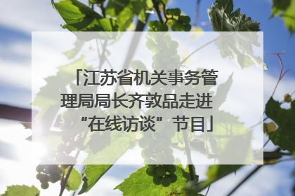 江苏省机关事务管理局局长齐敦品走进“在线访谈”节目