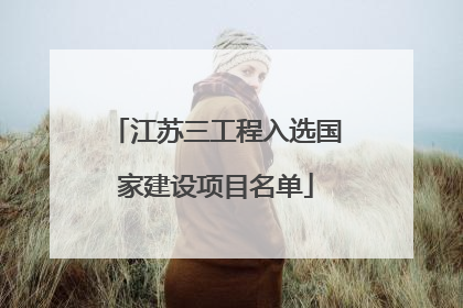 江苏三工程入选国家建设项目名单
