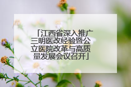 江西省深入推广三明医改经验暨公立医院改革与高质量发展会议召开