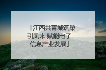 江西共青城筑巢引凤来 赋能电子信息产业发展