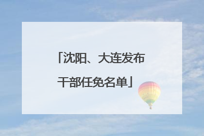 沈阳、大连发布干部任免名单