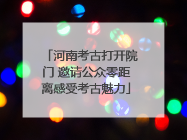 河南考古打开院门 邀请公众零距离感受考古魅力