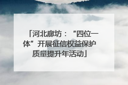 河北廊坊：“四位一体”开展征信权益保护质量提升年活动