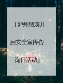 泸州纳溪开启安全宣传咨询日活动