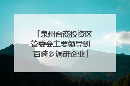 泉州台商投资区管委会主要领导到百崎乡调研企业
