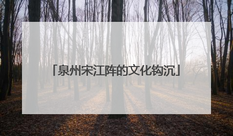 泉州宋江阵的文化钩沉