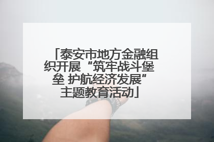 泰安市地方金融组织开展“筑牢战斗堡垒 护航经济发展”主题教育活动