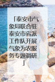 泰安市气象局联合驻泰安市省派工作队开展气象为农服务专题调研