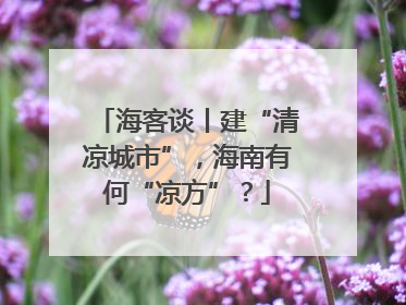 海客谈丨建“清凉城市”，海南有何“凉方”？