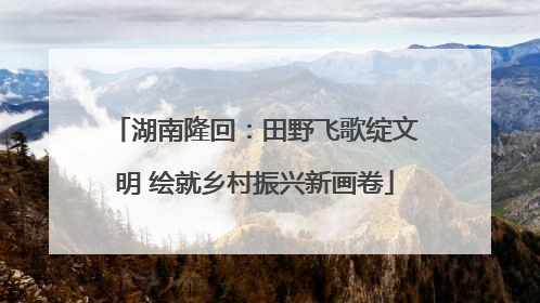湖南隆回：田野飞歌绽文明 绘就乡村振兴新画卷