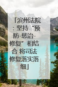 滨州法院：坚持“预防-惩治-修复”相结合 将司法修复落实落细