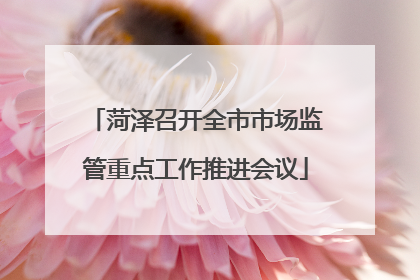 菏泽召开全市市场监管重点工作推进会议