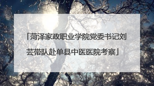 菏泽家政职业学院党委书记刘芸带队赴单县中医医院考察