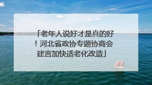 老年人说好才是真的好！河北省政协专题协商会建言加快适老化改造