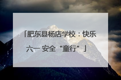 肥东县杨店学校：快乐六一 安全“童行”