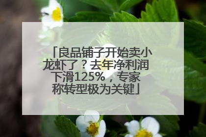 良品铺子开始卖小龙虾了？去年净利润下滑125%，专家称转型极为关键