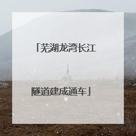 芜湖龙湾长江隧道建成通车