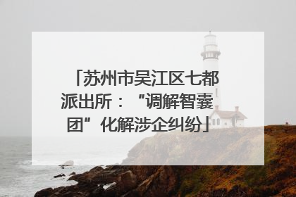 苏州市吴江区七都派出所：“调解智囊团”化解涉企纠纷