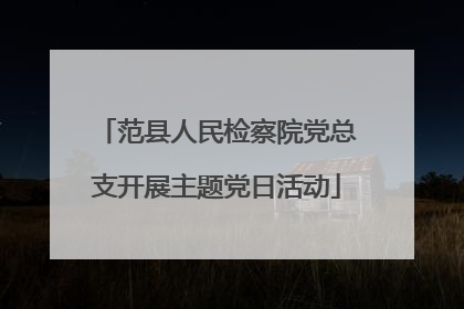 范县人民检察院党总支开展主题党日活动