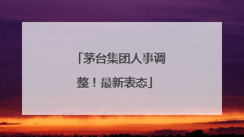 茅台集团人事调整！最新表态