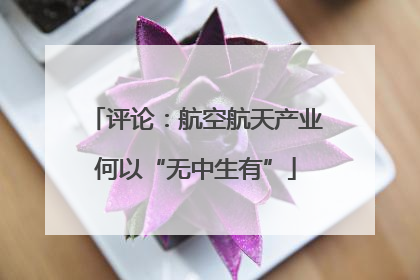评论：航空航天产业何以“无中生有”