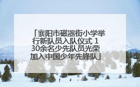 襄阳市磁器街小学举行新队员入队仪式 130余名少先队员光荣加入中国少年先锋队