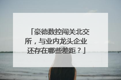 豪德数控闯关北交所，与业内龙头企业还存在哪些差距？