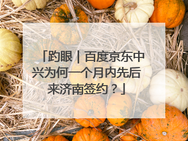 趵眼｜百度京东中兴为何一个月内先后来济南签约？