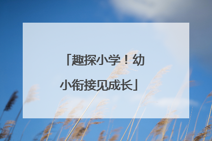 趣探小学！幼小衔接见成长