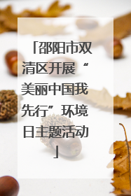 邵阳市双清区开展“美丽中国我先行”环境日主题活动