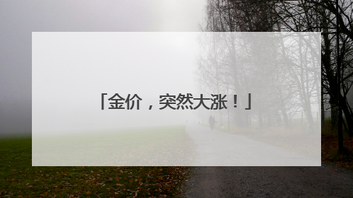 金价，突然大涨！