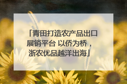 青田打造农产品出口展销平台 以侨为桥，浙农优品越洋出海