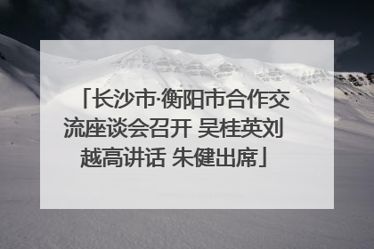 长沙市·衡阳市合作交流座谈会召开 吴桂英刘越高讲话 朱健出席